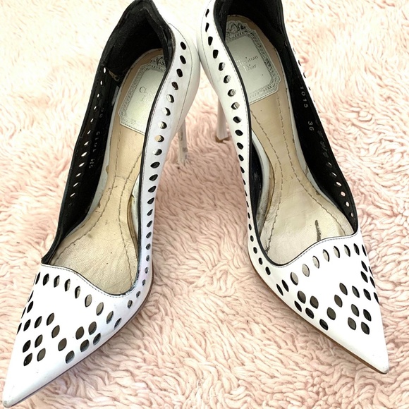 dior white heels